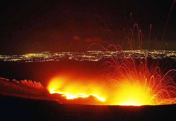 Noorderlicht - vulkaanuitbarsting