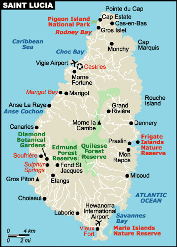 kaart st lucia kaart st lucia